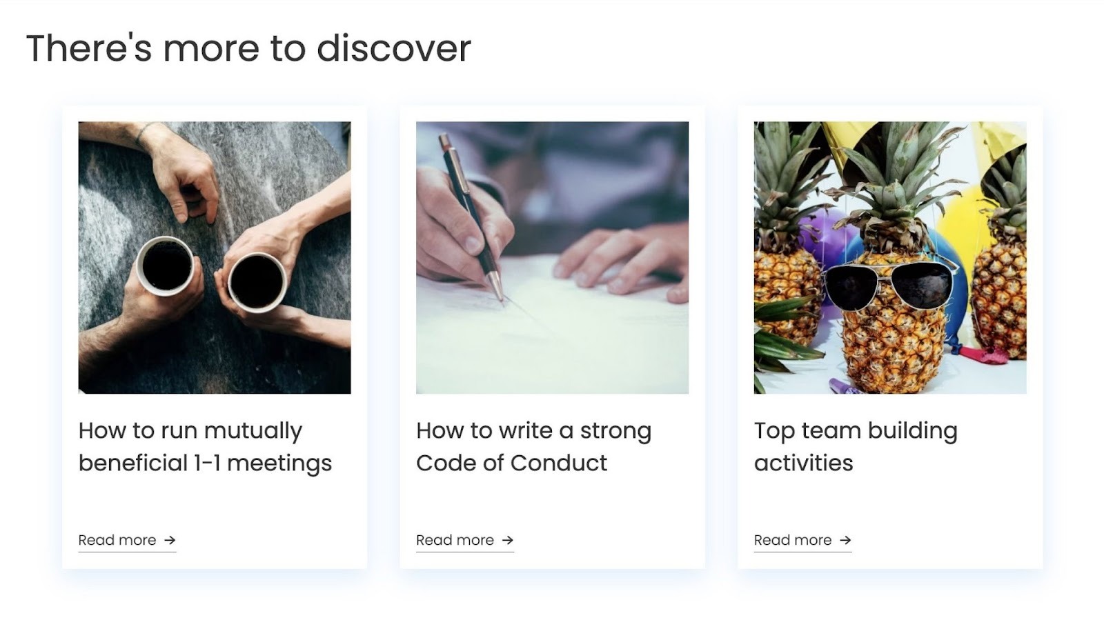 The bottom of use case page by Monday which ends with links to some of their blog posts.
