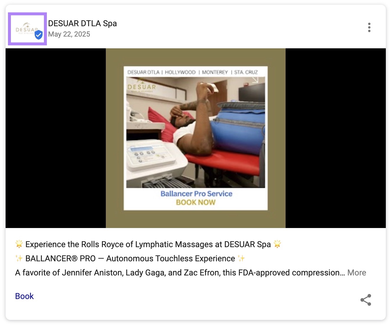 The logo of a business highlighted on the top-left corner a GBP post.