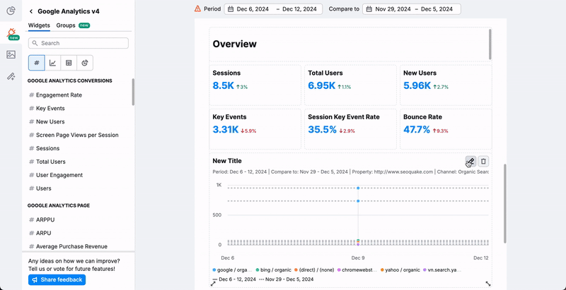 An example of how to work with the settings menu in the Integrations.
