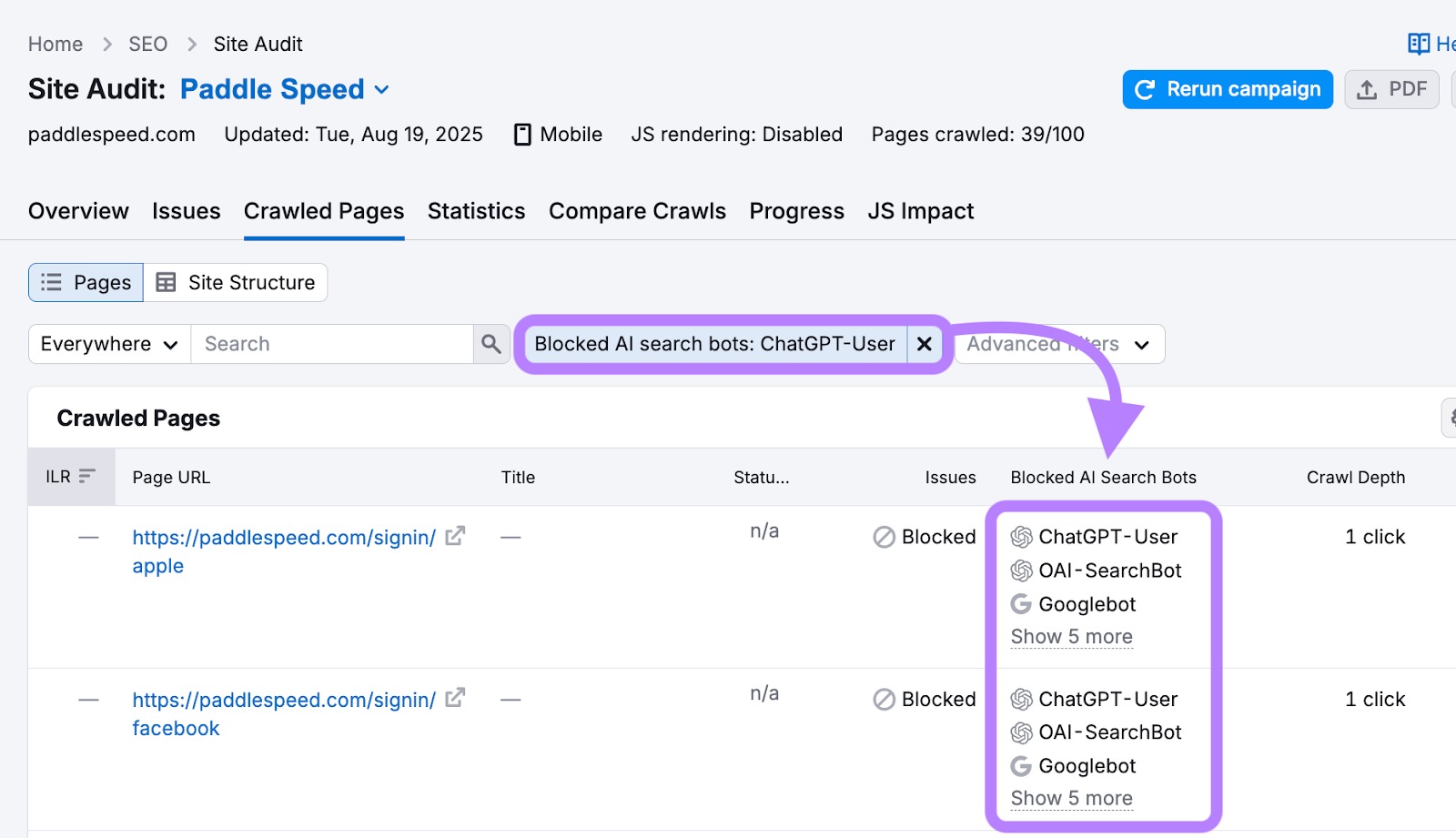 Blocked from AI Search in Site Audit: What It Means and Why It Matters image 1