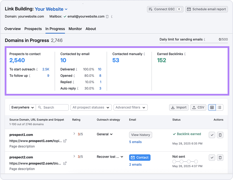 Start a Link Building Campaign
